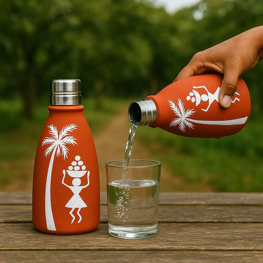 Terrabloom – Hand Painted Clay Bottle - Coco