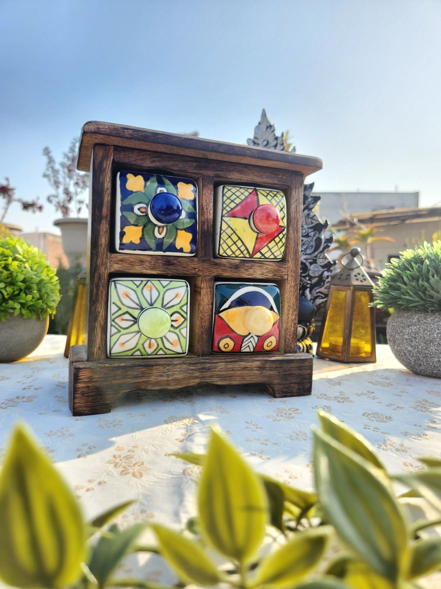 Aesthetic Wooden and Ceramic Spice Organizer - Ceramic She Wrote