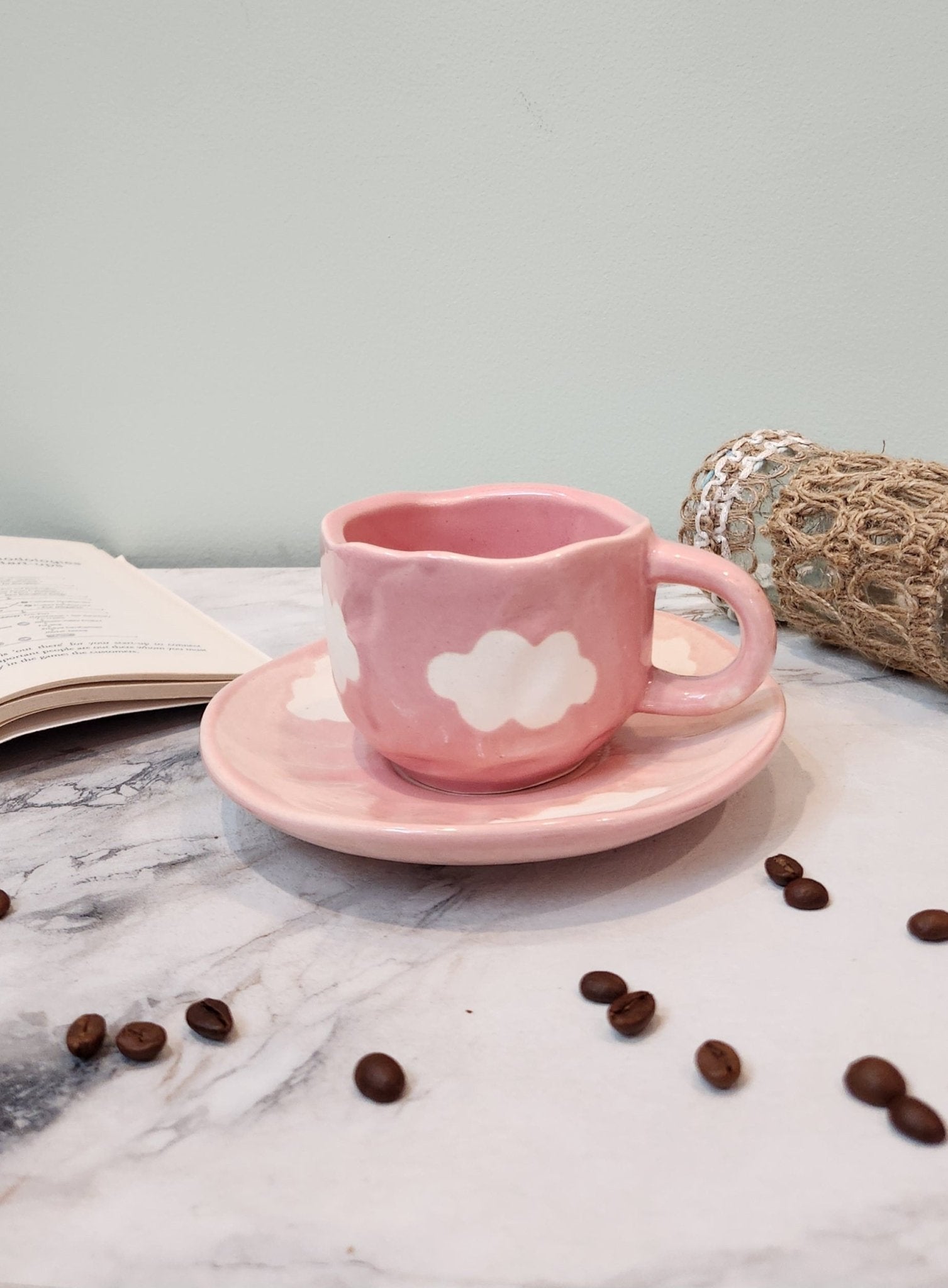 Baby Clouds Ceramic Coffee & Tea Mugs with Saucer - Ceramic She Wrote