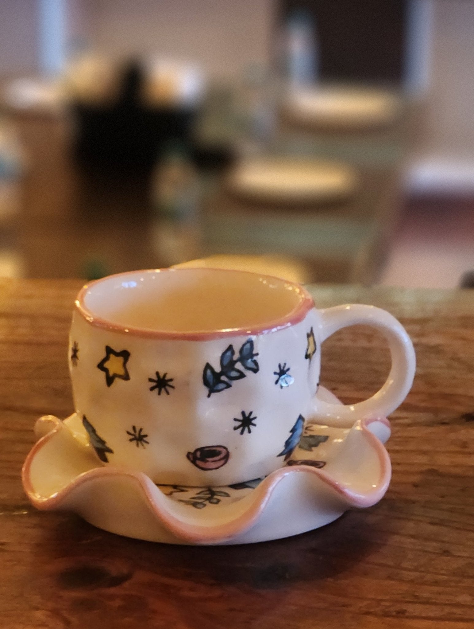 Bells and Brews Coffee Mug and Snack Plate - Ceramic She Wrote
