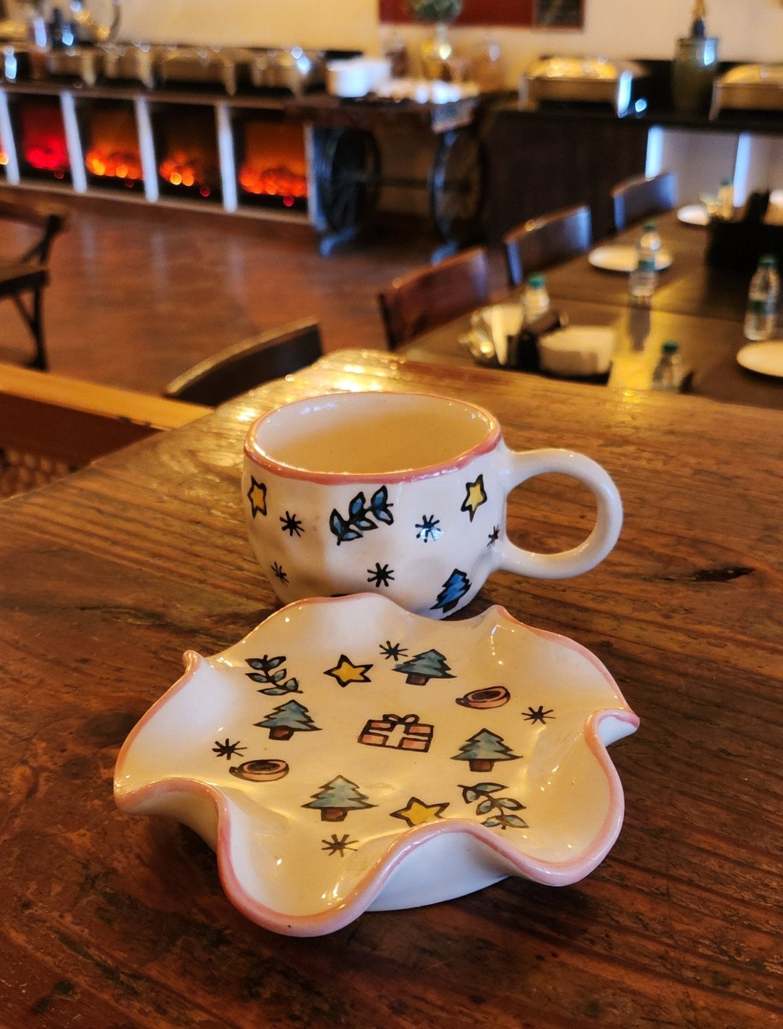 Bells and Brews Coffee Mug and Snack Plate - Ceramic She Wrote