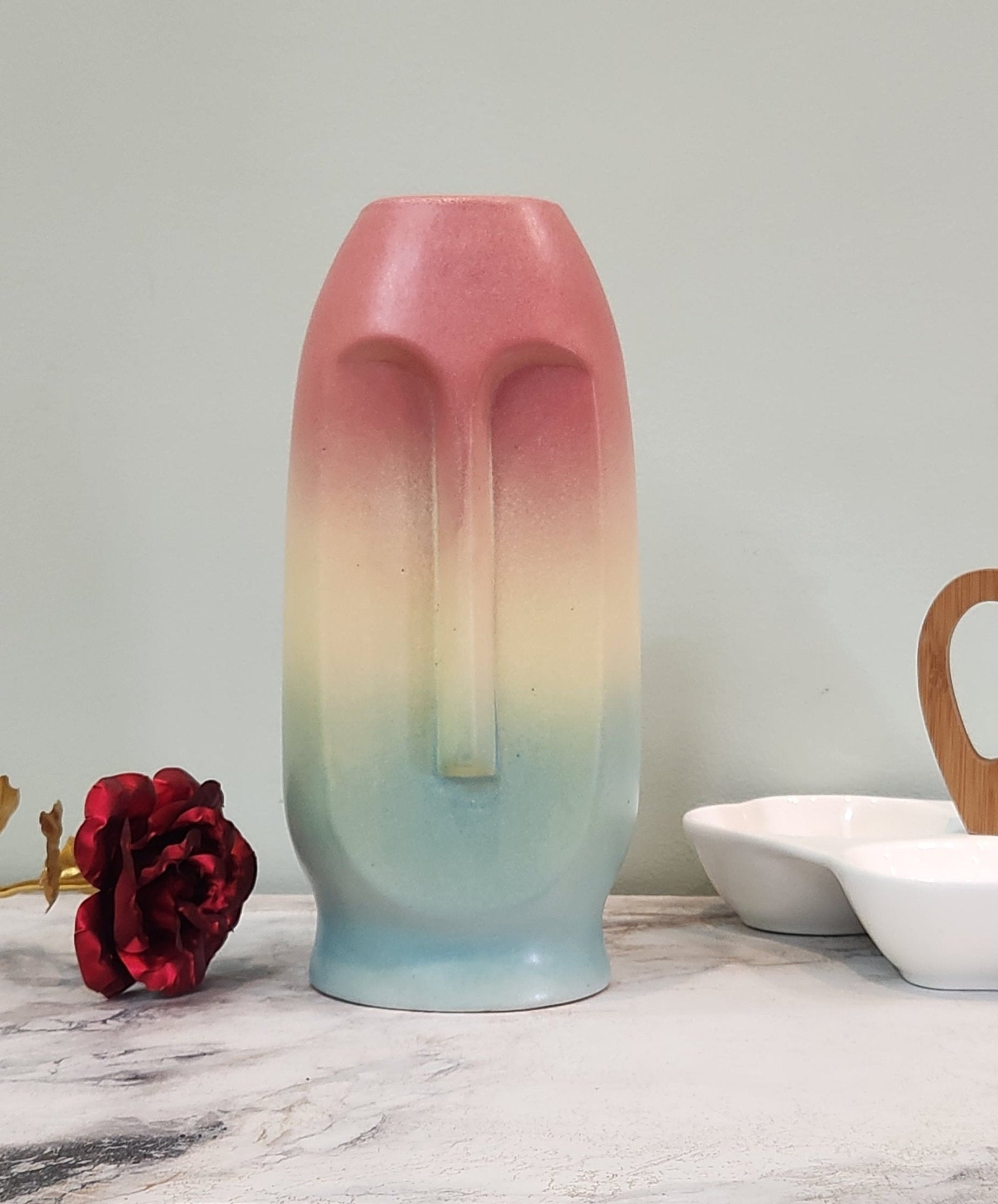 Blush Aura Flower and Pampas Vase - Ceramic She Wrote