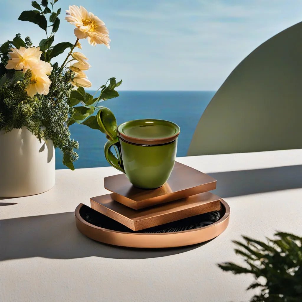 Ceramic Coffee Mug with Coaster/Lid and Spoon in Gloss Finish - Ceramic She Wrote