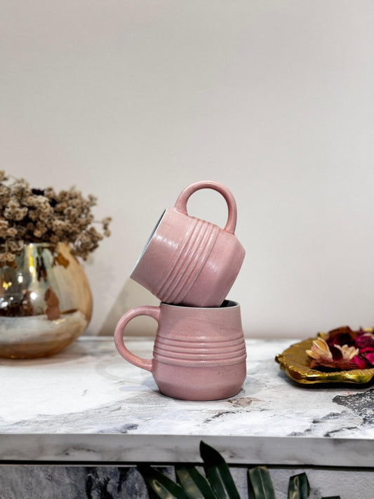 Ceramic Elegant Coffee Mugs - Baby Pink - Ceramic She Wrote