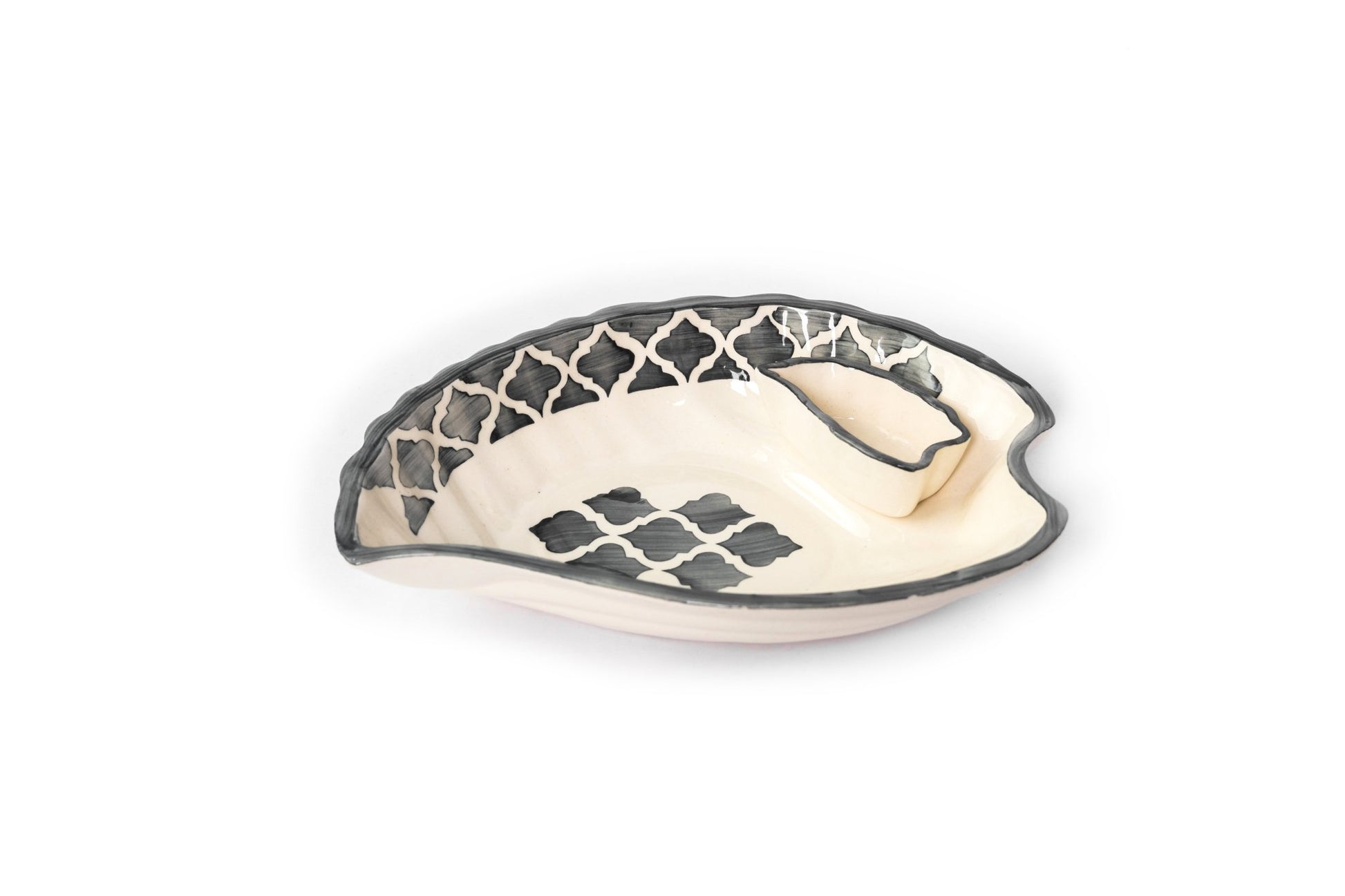 Ceramic Serving Platter with Attached Sauce Bowl - Ceramic She Wrote