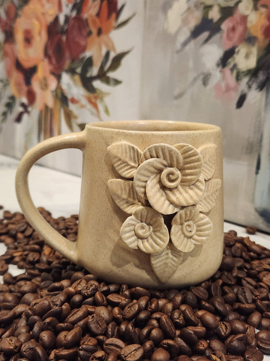 Flowers For You Ceramic Coffee Mugs - Beige - Ceramic She Wrote