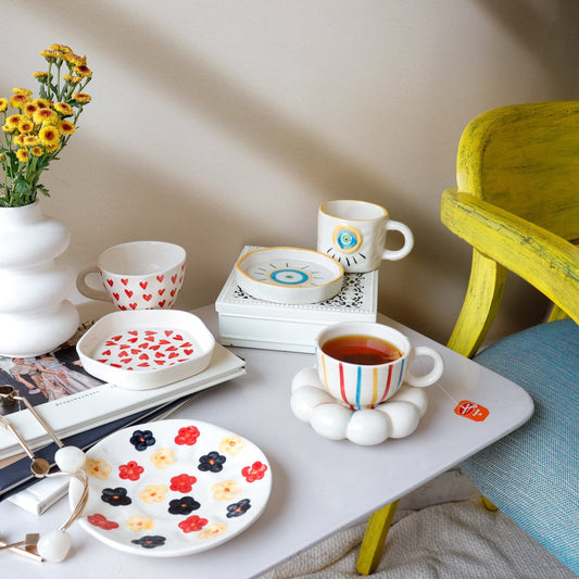 Get 4 @ Cost of 3! Pastel Bloom Coffee Set - Ceramic She Wrote