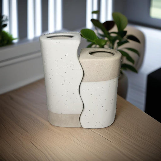 Handcrafted Modern Art Ceramic Flower and Pampas Vase - Ceramic She Wrote