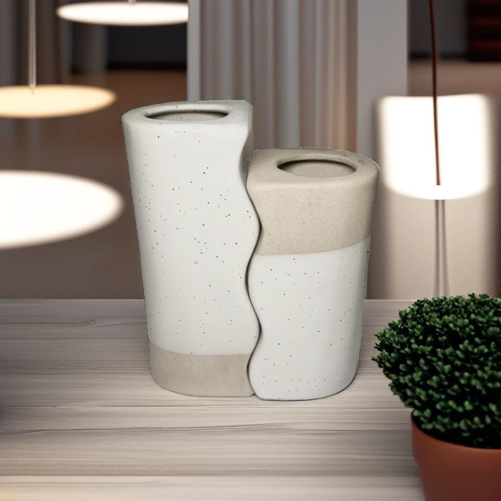 Handcrafted Modern Art Ceramic Flower and Pampas Vase - Ceramic She Wrote