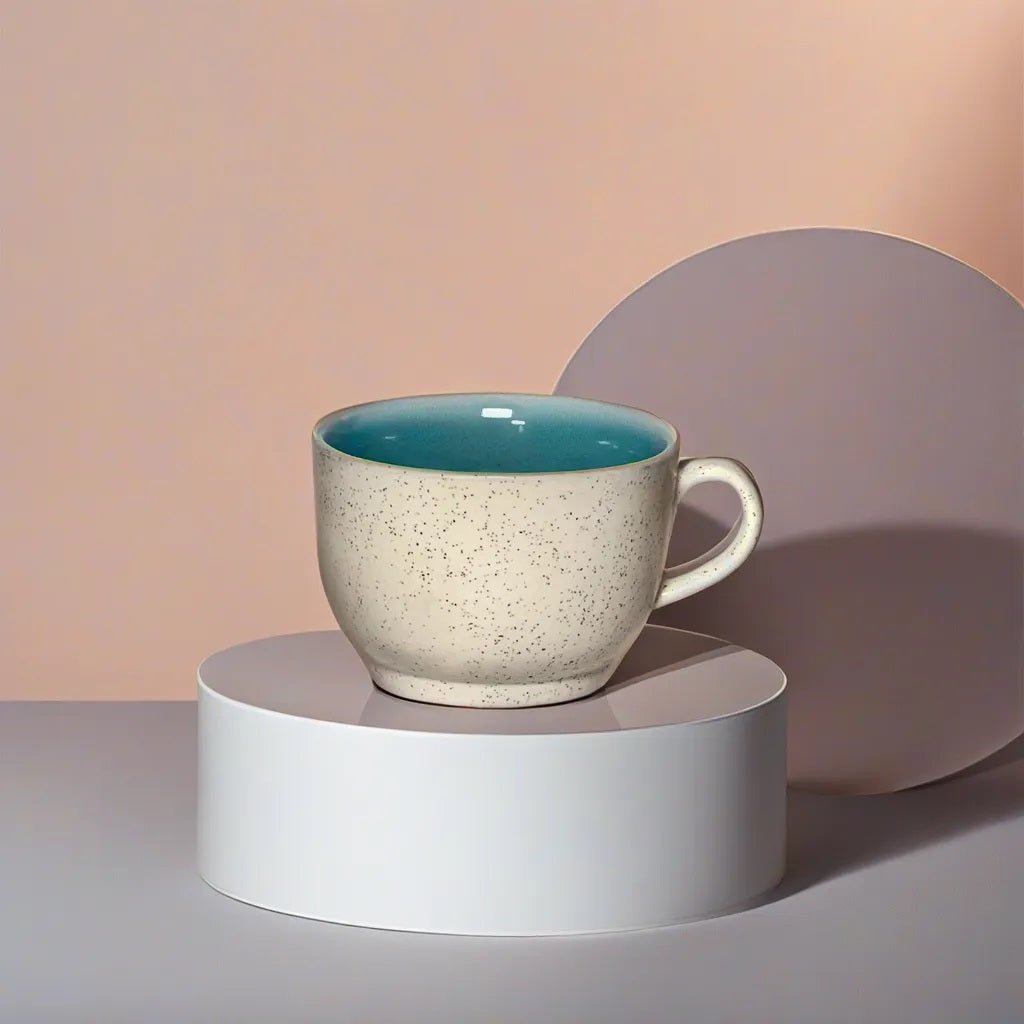 Handmade Ceramic Elite White Coffee Mugs with Dotted Designs - Ceramic She Wrote