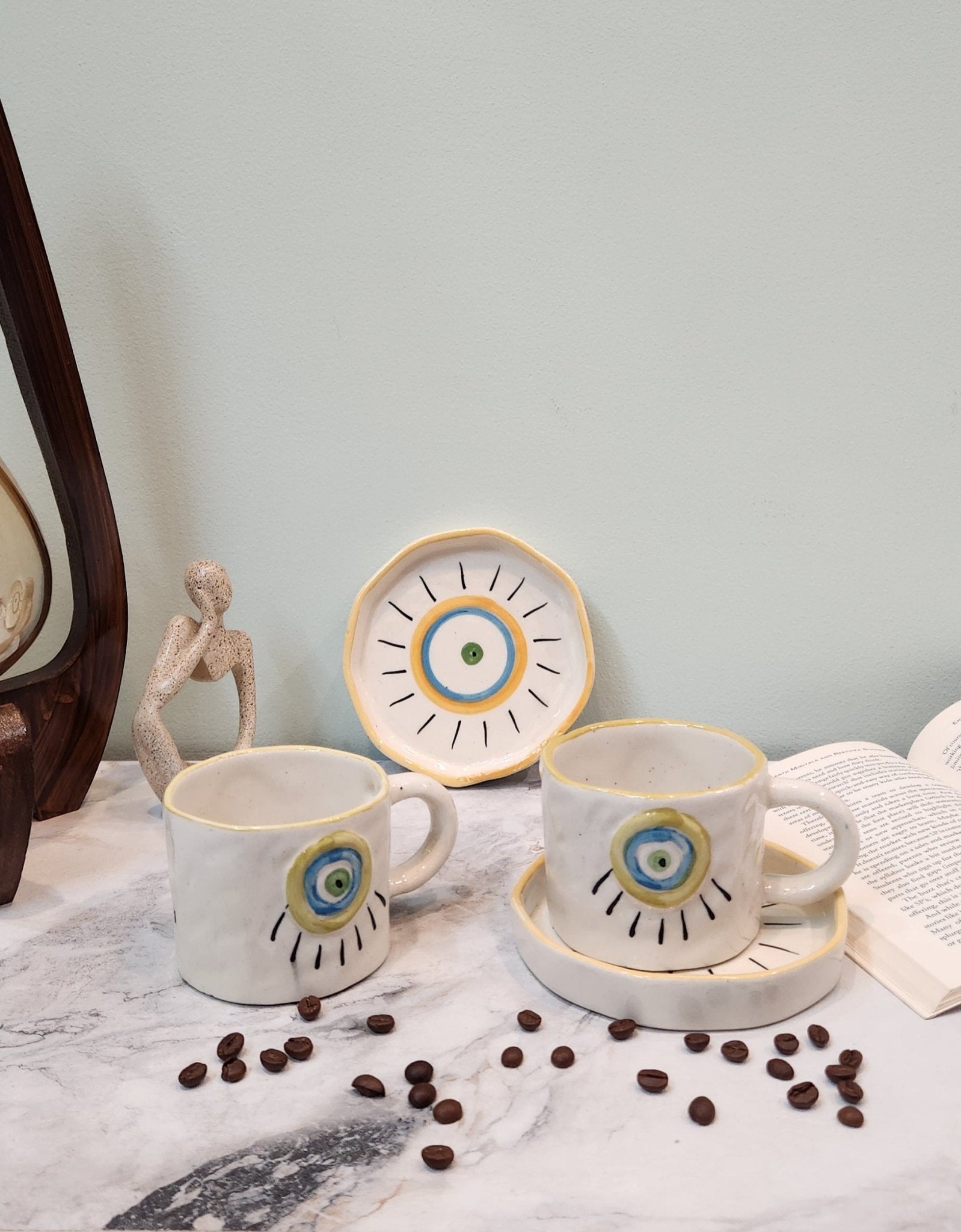 Nazar Na Lage Ceramic Coffee & Tea Mugs with Snack Plate - Ceramic She Wrote