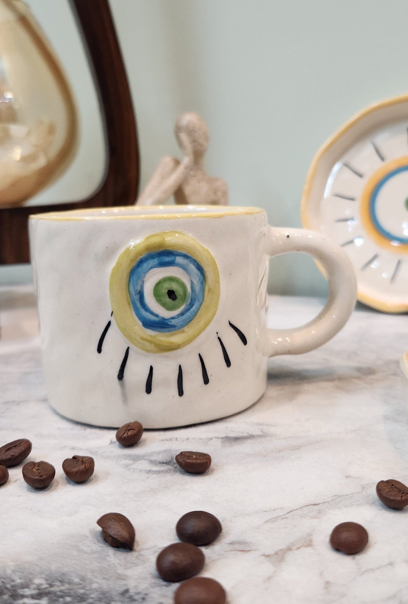 Nazar Na Lage Ceramic Coffee & Tea Mugs with Snack Plate - Ceramic She Wrote