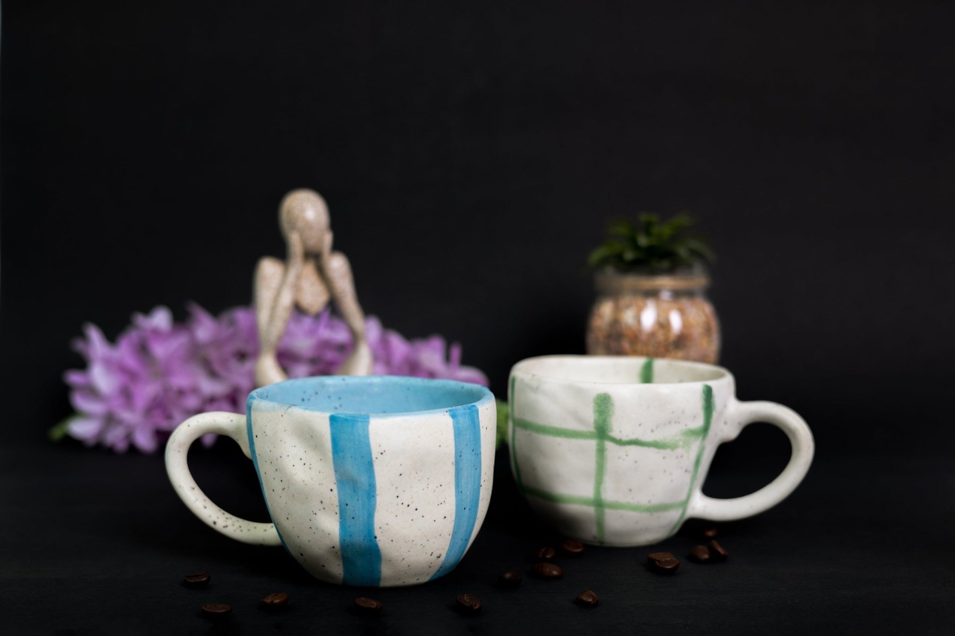 Set of 2 Free Hand Ceramic Coffee/Tea Mugs - Ceramic She Wrote