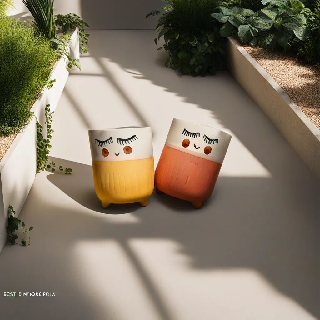 Set of 2 Handcrafted Cute Kitty Ceramic Home Planters - Ceramic She Wrote