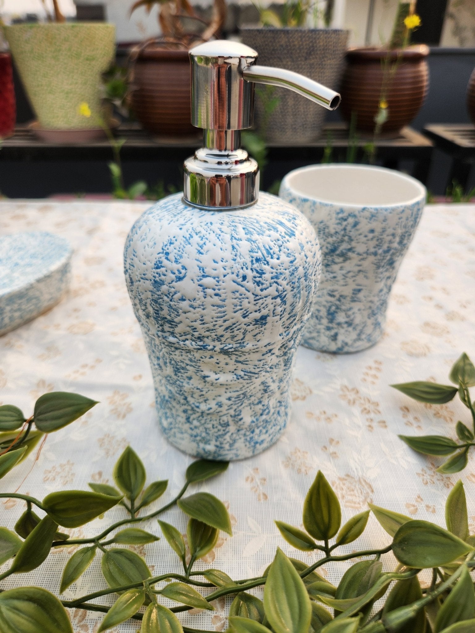 Set of 3 Aesthetic Ceramic Bathroom Accessories - Ceramic She Wrote
