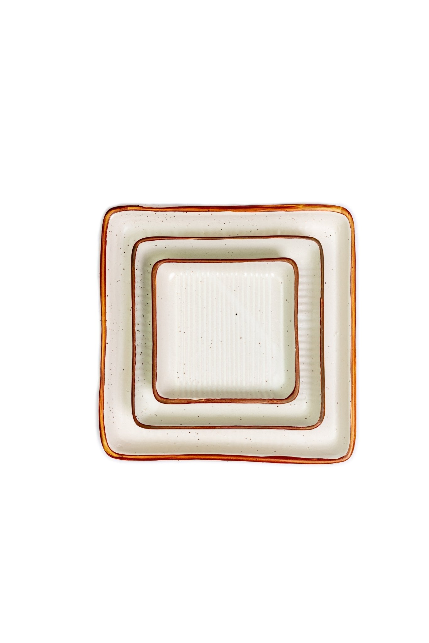 Set of 3 Ceramic Modern Square Serving Platters - Ceramic She Wrote