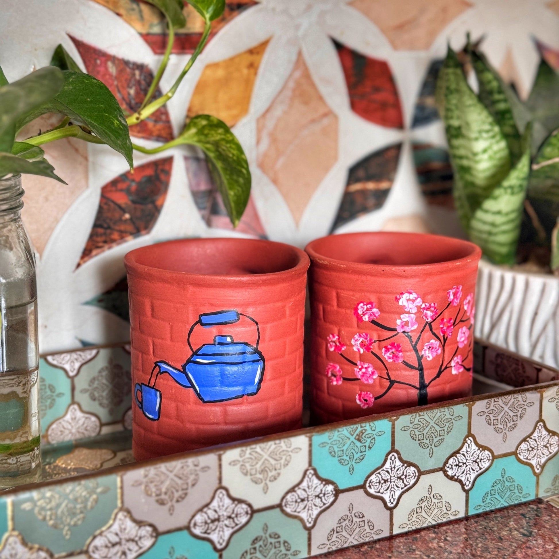 Terrabloom - Hand Painted Clay Mugs |Reusable Mugs| - Ceramic She Wrote