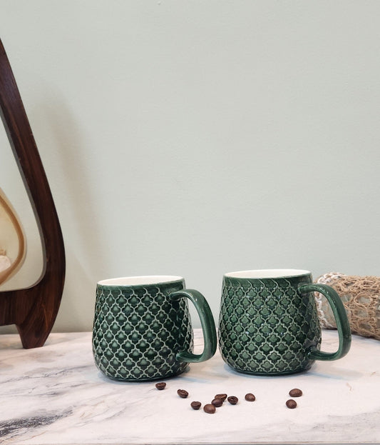 The Luxe : Forest Sea Porcelain Coffee Mugs set of 2 - Ceramic She Wrote