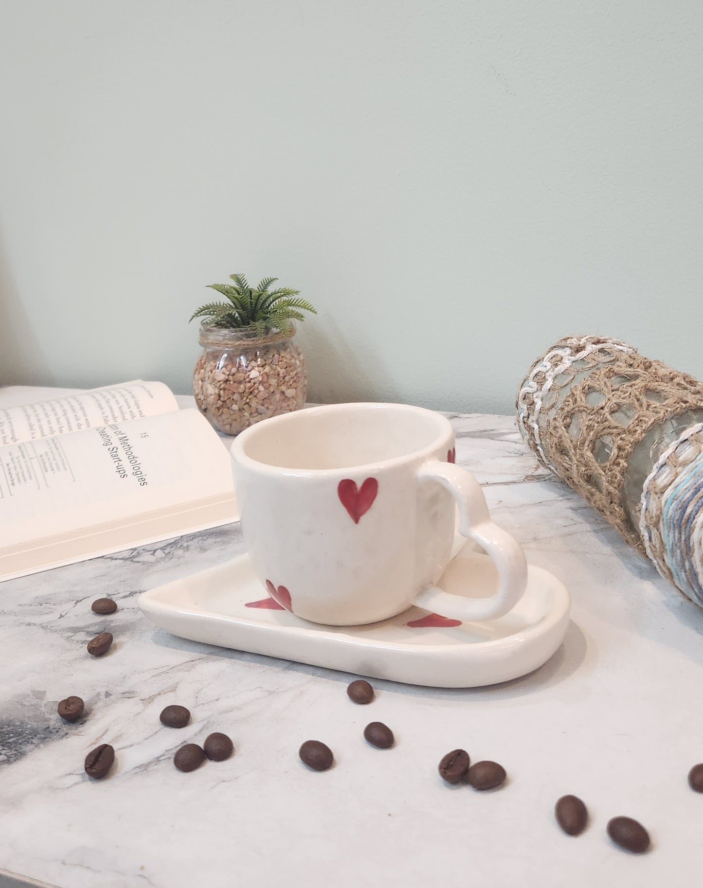 heart to heart ceramic coffee & tea mugs with saucer