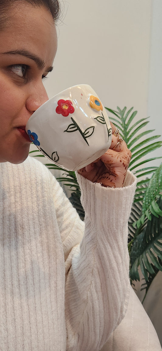 Ceramic Flower Bouquet Coffee Mugs