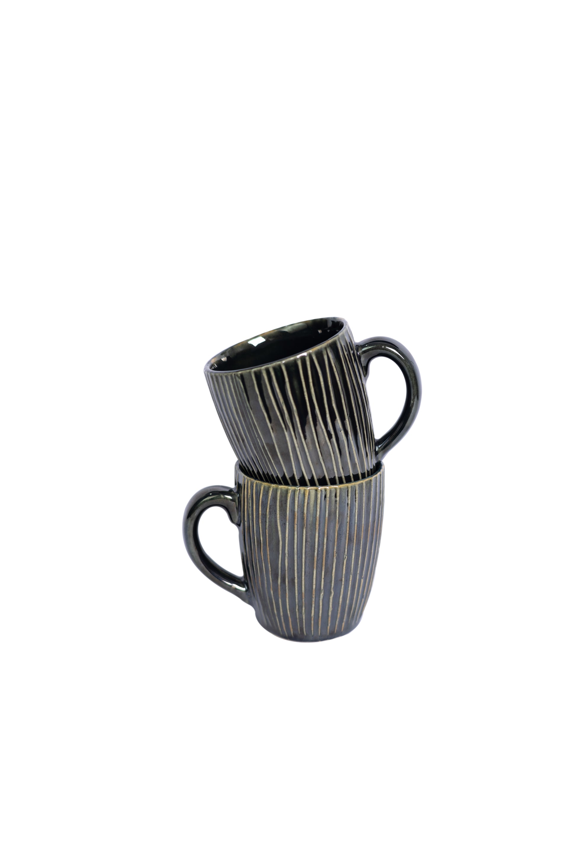 coffee mugs with white strips design