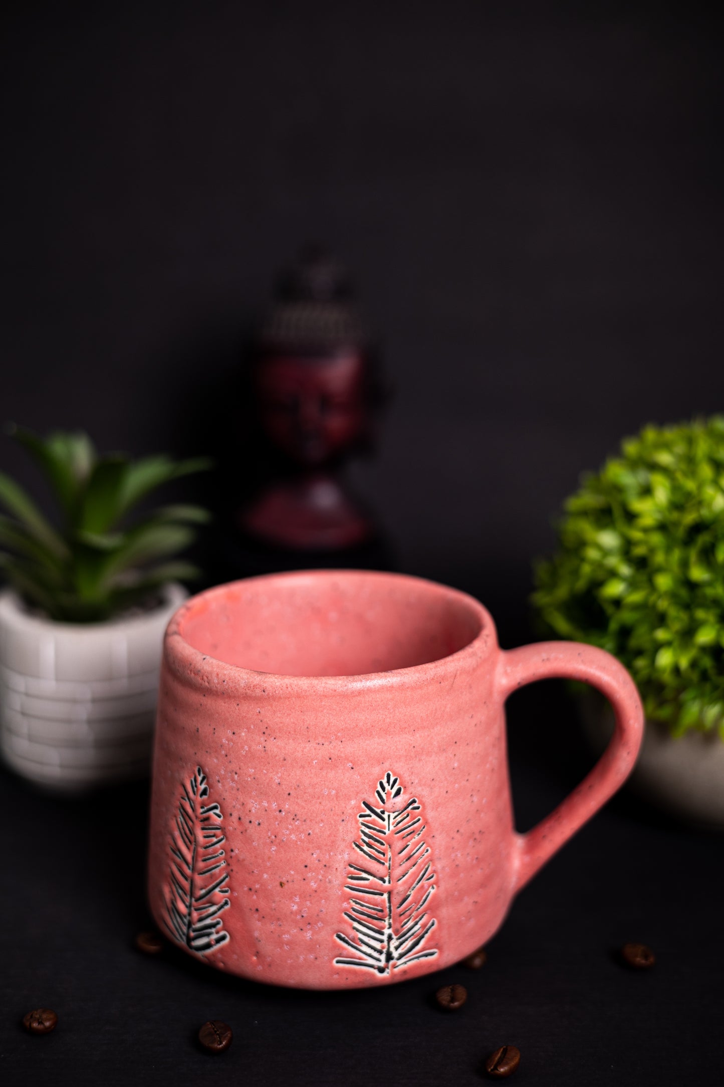 leaf design coffee mug