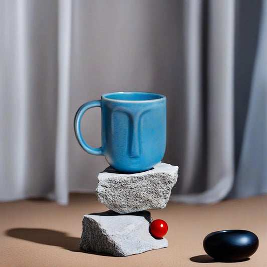 face art design handcrafted ceramic coffee mug