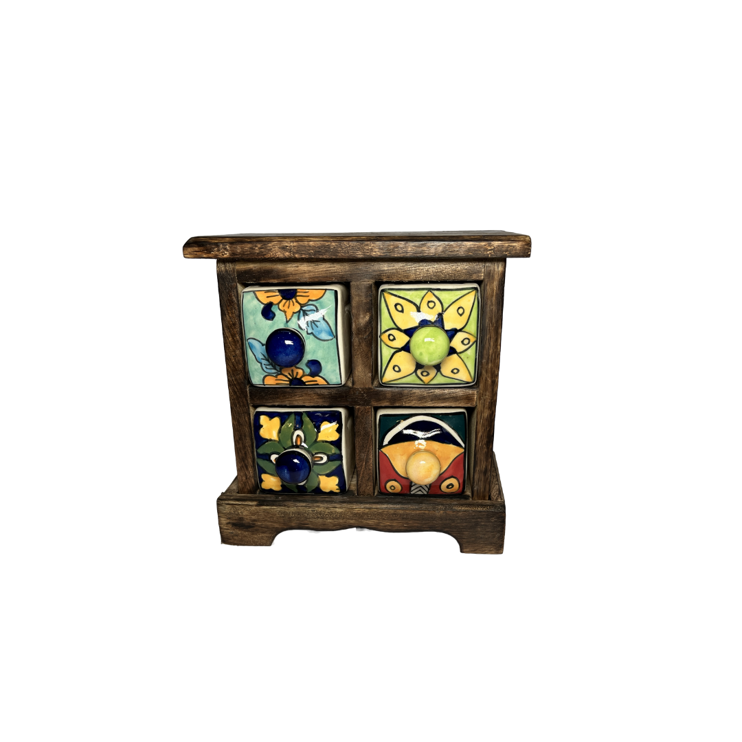 wooden ceramic spice organizer 