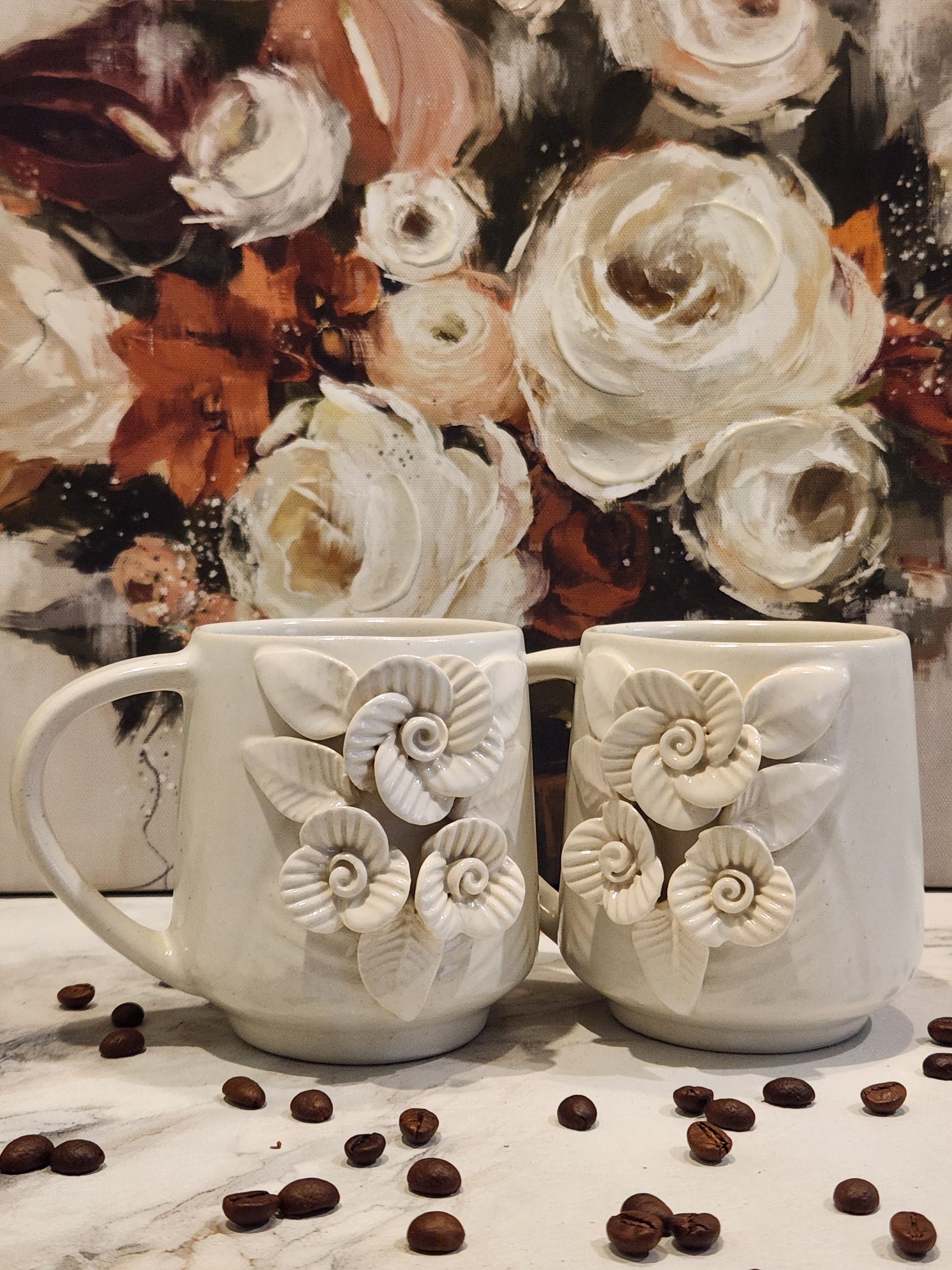 Flower Ceramic Coffee Mugs