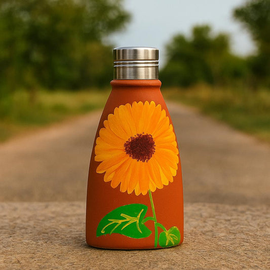 Terrabloom – Hand Painted Clay Bottle | Set of 2 & 4 |