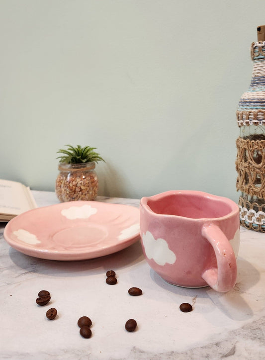 Baby Clouds Ceramic Coffee & Tea Mugs with Saucer - Ceramic She Wrote