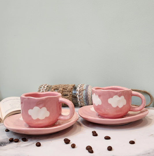 Baby Clouds Ceramic Coffee & Tea Mugs with Saucer - Ceramic She Wrote