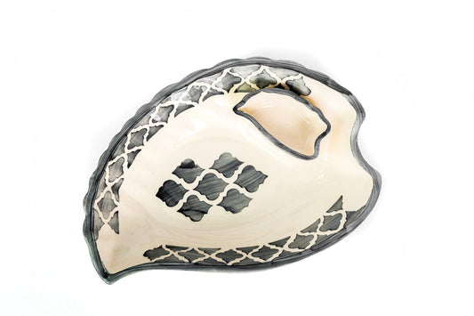 Ceramic Serving Platter with Attached Sauce Bowl - Ceramic She Wrote