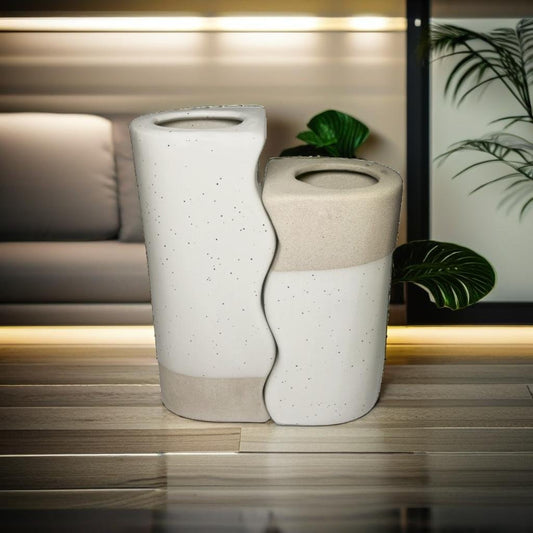 Handcrafted Modern Art Ceramic Flower and Pampas Vase - Ceramic She Wrote
