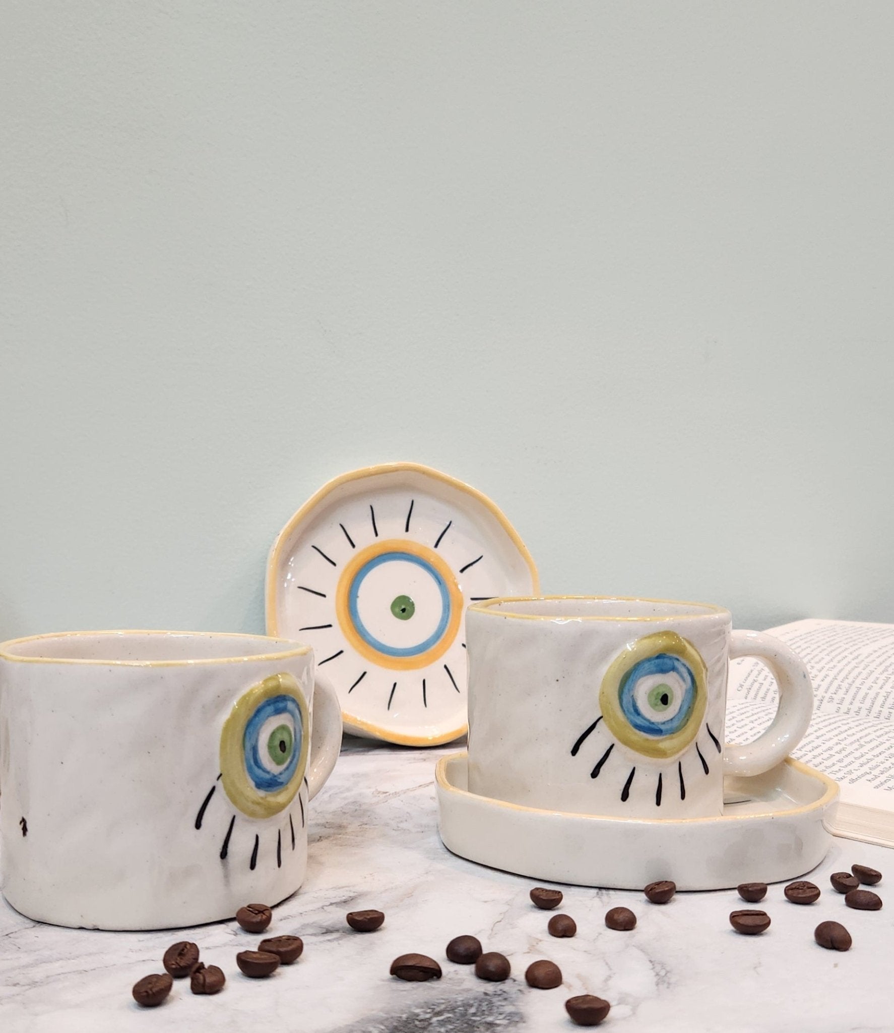 Nazar Na Lage Ceramic Coffee & Tea Mugs with Snack Plate - Ceramic She Wrote
