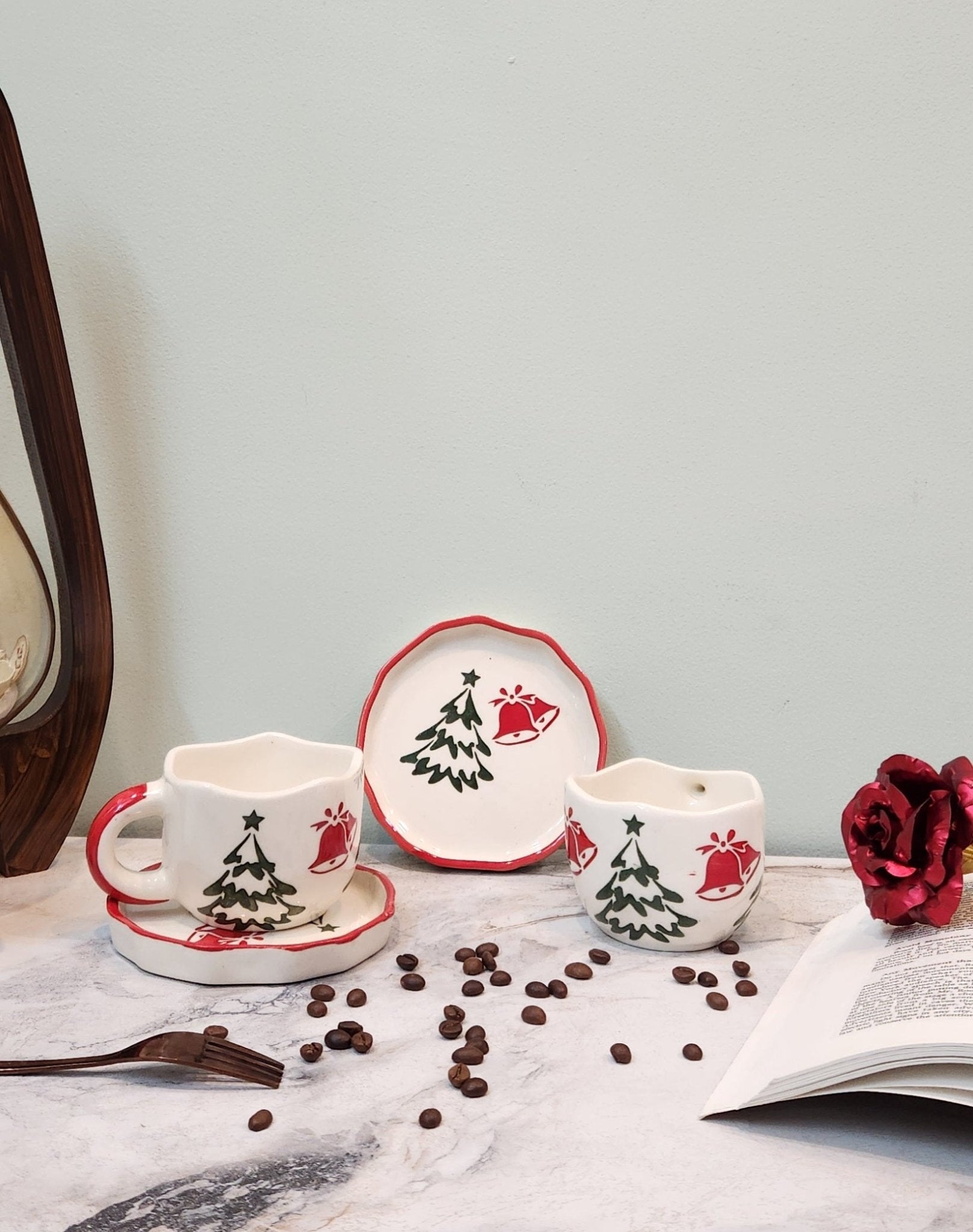 Secret Santa Coffee Mug and Snack Plate - Ceramic She Wrote