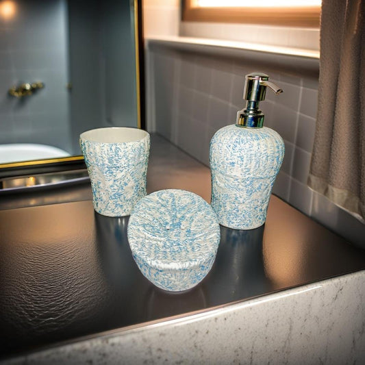Set of 3 Aesthetic Ceramic Bathroom Accessories - Ceramic She Wrote