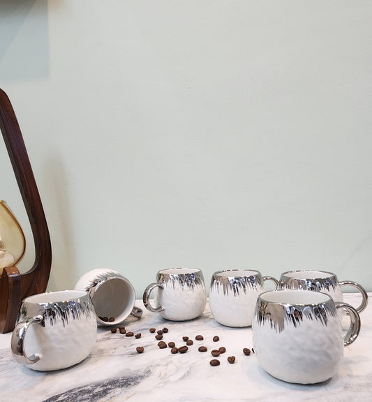 The Luxe : Snowcrest Porcealin Coffee Mugs Set of 6 - Ceramic She Wrote
